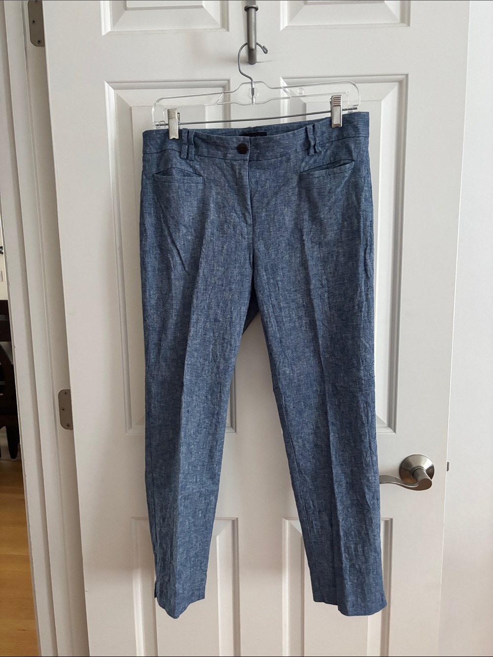 Ann Taylor Slim Chinos in Heathered Blue